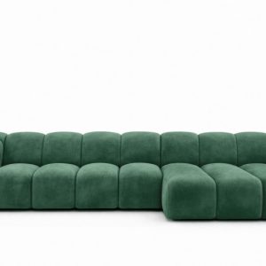Narożnik modułowy L, welur Bluvel, Zielony, Prawy, CROISSANT XL 969648 Narożnik modułowy L, welur Bluvel, Zielony, Prawy, CROISSANT XL 969648