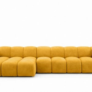 Narożnik modułowy L, welur Bluvel, Złoty, Lewy, CROISSANT XL 969615 Narożnik modułowy L, welur Bluvel, Złoty, Lewy, CROISSANT XL 969615