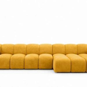 Narożnik modułowy L, welur Bluvel, Złoty, Prawy, CROISSANT XL 969633 Narożnik modułowy L, welur Bluvel, Złoty, Prawy, CROISSANT XL 969633