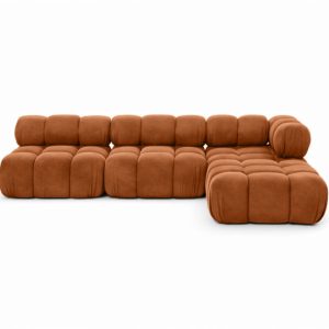Narożnik modułowy L, welur Salvador, Brązowy, Prawy, Selia 934980 Narożnik modułowy L, welur Salvador, Brązowy, Prawy, Selia 934980