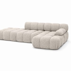 Narożnik modułowy L z pufą, bukla Abriamo, Beżowy, Prawy, Selia 934983 Narożnik modułowy L z pufą, bukla Abriamo, Beżowy, Prawy, Selia 934983