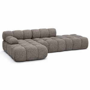 Narożnik modułowy L z pufą, bukla Abriamo, Brązowy, Lewy, Selia 934981 Narożnik modułowy L z pufą, bukla Abriamo, Brązowy, Lewy, Selia 934981