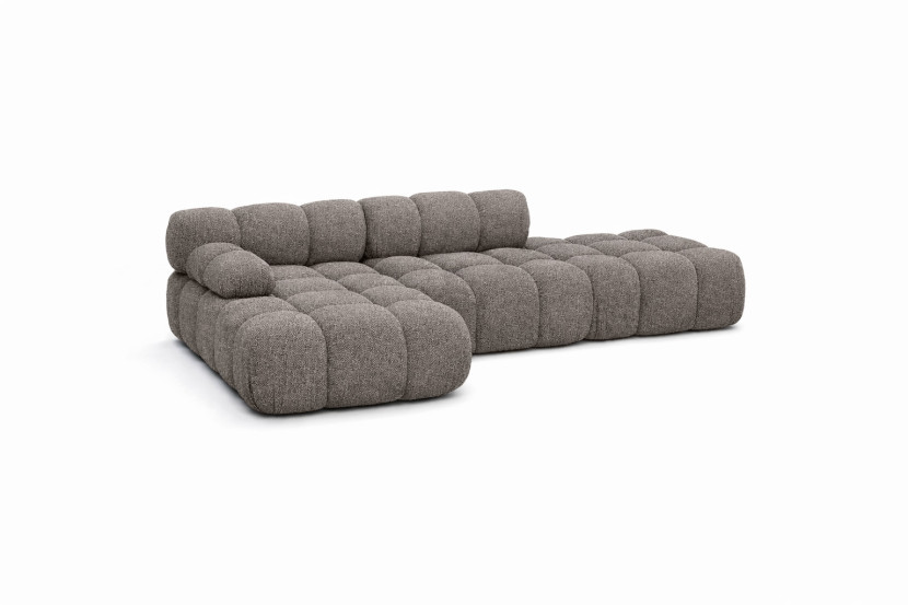 Narożnik modułowy L z pufą, bukla Abriamo, Brązowy, Lewy, Selia 934981