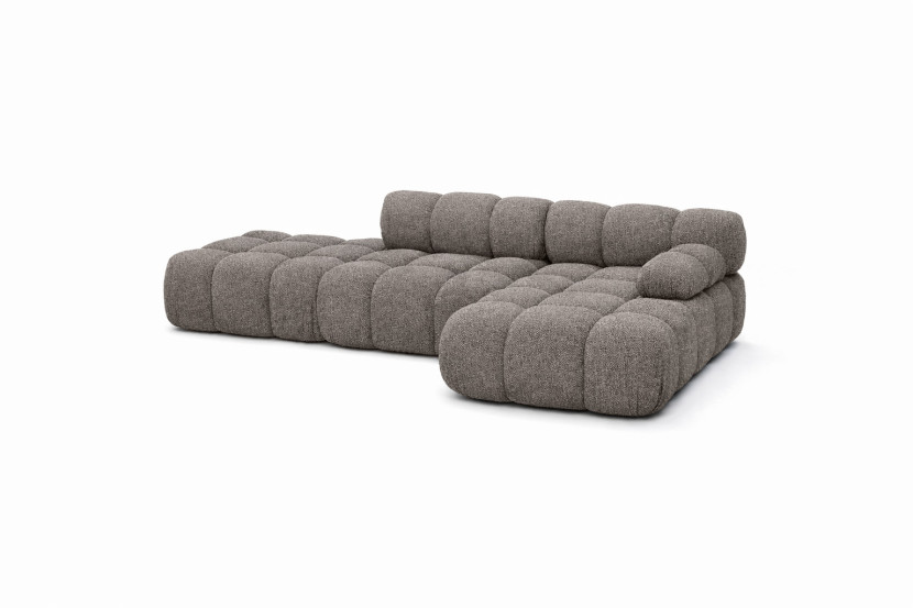 Narożnik modułowy L z pufą, bukla Abriamo, Brązowy, Prawy, Selia 934949