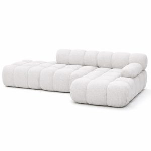 Narożnik modułowy L z pufą, bukla Abriamo, Ecru, Prawy, Selia 934971 Narożnik modułowy L z pufą, bukla Abriamo, Ecru, Prawy, Selia 934971