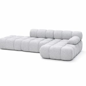 Narożnik modułowy L z pufą, bukla Abriamo, Jasnoszary, Prawy, Selia 934961 Narożnik modułowy L z pufą, bukla Abriamo, Jasnoszary, Prawy, Selia 934961