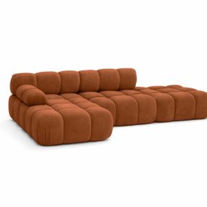 Narożnik modułowy L z pufą, welur Salvador, Brązowy, Lewy, Selia 934990 Narożnik modułowy L z pufą, welur Salvador, Brązowy, Lewy, Selia 934990