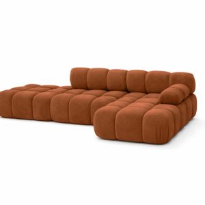 Narożnik modułowy L z pufą, welur Salvador, Brązowy, Prawy, Selia 934957 Narożnik modułowy L z pufą, welur Salvador, Brązowy, Prawy, Selia 934957
