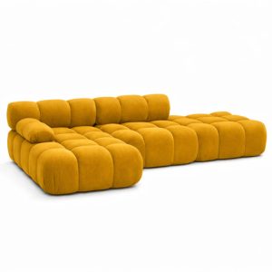 Narożnik modułowy L z pufą, welur Salvador, Żółty, Lewy, Selia 934984 Narożnik modułowy L z pufą, welur Salvador, Żółty, Lewy, Selia 934984