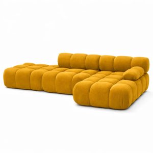 Narożnik modułowy L z pufą, welur Salvador, Żółty, Prawy, Selia 934947 Narożnik modułowy L z pufą, welur Salvador, Żółty, Prawy, Selia 934947