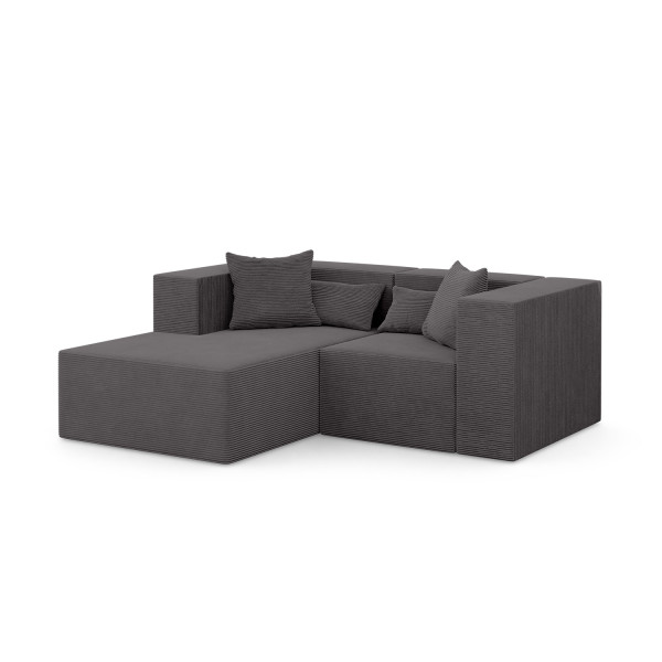 Narożnik Modułowy NOVA S Otomana 208x180x76cm Grafitowy 764230