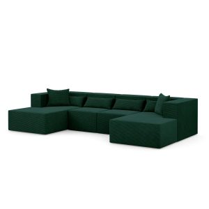 Narożnik Modułowy Nova U MAX – 360x180x76cm, 2x Fotel, 2x Otomana, Zielony 753040