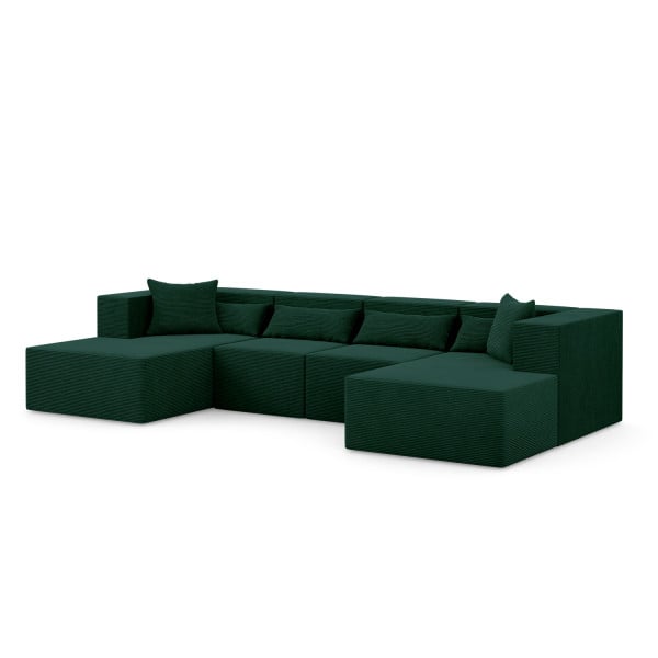 Narożnik Modułowy Nova U MAX - 360x180x76cm, 2x Fotel, 2x Otomana, Zielony 753040
