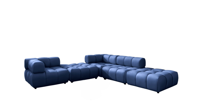 Narożnik modułowy, tkanina welurowa Bluvel, Atramentowy Prawy, Bolla Corner 942272