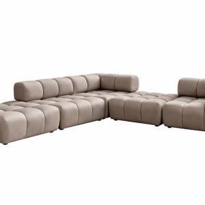 Narożnik modułowy, tkanina welurowa Bluvel, Latte, Lewy, Bolla Corner 942260 Narożnik modułowy, tkanina welurowa Bluvel, Latte, Lewy, Bolla Corner 942260