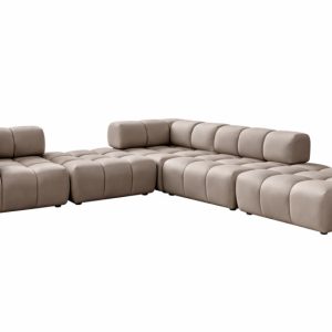Narożnik modułowy, tkanina welurowa Bluvel, Latte, Prawy, Bolla Corner 942261 Narożnik modułowy, tkanina welurowa Bluvel, Latte, Prawy, Bolla Corner 942261