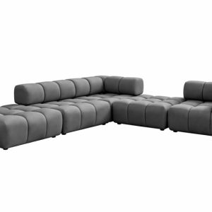 Narożnik modułowy, tkanina welurowa Bluvel, Popielaty, Lewy, Bolla Corner 942264 Narożnik modułowy, tkanina welurowa Bluvel, Popielaty, Lewy, Bolla Corner 942264