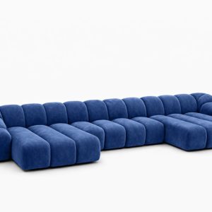 Narożnik modułowy U, welur Bluvel, Atramentowy, CROISSANT U XL 969635
