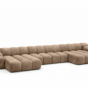 Narożnik modułowy U, welur Bluvel, Latte, CROISSANT U XL 969624 Narożnik modułowy U, welur Bluvel, Latte, CROISSANT U XL 969624