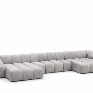 Narożnik modułowy U, welur Bluvel, Szary, CROISSANT U XL 969632 Narożnik modułowy U, welur Bluvel, Szary, CROISSANT U XL 969632