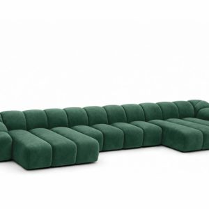 Narożnik modułowy U, welur Bluvel, Zielony, CROISSANT U XL 969631 Narożnik modułowy U, welur Bluvel, Zielony, CROISSANT U XL 969631