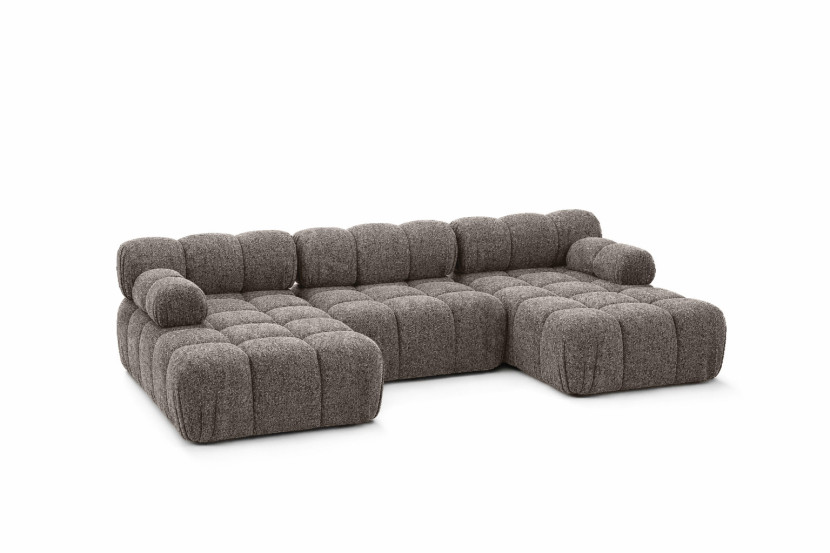 Narożnik modułowy w kształcie U, bukla Abriamo, Brązowy, Selia U 958156