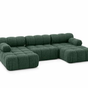 Narożnik modułowy w kształcie U, bukla Abriamo, Ciemnozielony, Selia U 958227 Narożnik modułowy w kształcie U, bukla Abriamo, Ciemnozielony, Selia U 958227