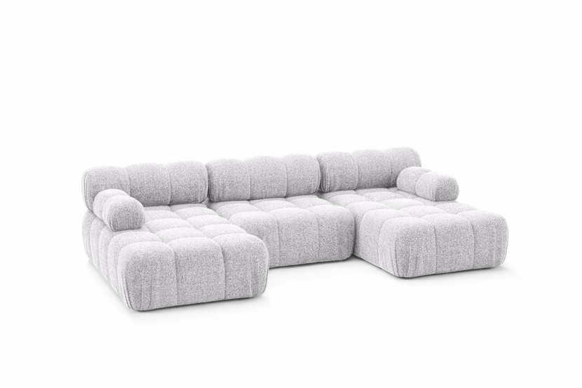 Narożnik modułowy w kształcie U, bukla Abriamo, Jasnoszary, Selia U 958138