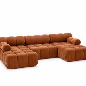 Narożnik modułowy w kształcie U, welur Salvador, Brązowy, Selia U 958219 Narożnik modułowy w kształcie U, welur Salvador, Brązowy, Selia U 958219