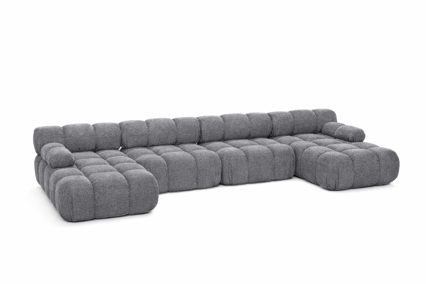 Narożnik modułowy w kształcie U XL, bukla Abriamo, Ciemnoszary, Selia U XL 958210