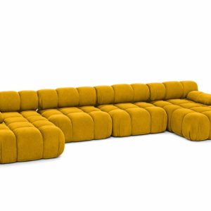 Narożnik modułowy w kształcie U XL, welur Salvador, Żółty, Selia U XL 958215 Narożnik modułowy w kształcie U XL, welur Salvador, Żółty, Selia U XL 958215