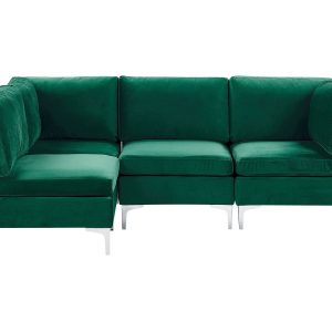 Narożnik modułowy welur 4-osobowy zielony 288966 Narożnik modułowy welur 4-osobowy zielony 288966