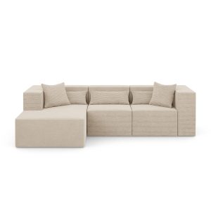 Narożnik modułowy z Otomaną – NOVA L 284x180x76cm, Beżowy 753015
