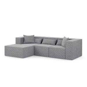 Narożnik modułowy z Otomaną – NOVA L 284x180x76cm, Szary 753038