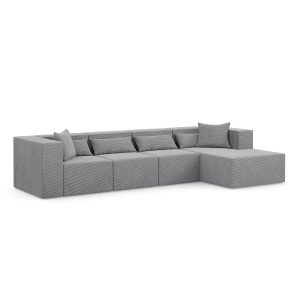 Narożnik modułowy z Otomaną – NOVA L MAX 360x180x76cm Szary 753051