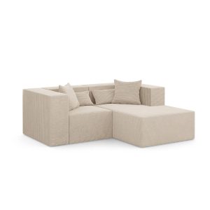 Narożnik Modułowy z Otomaną NOVA S 208x180x76cm Beżowy 753034