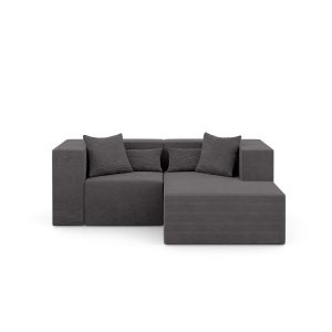 Narożnik Modułowy z Otomaną NOVA S 208x180x76cm Grafitowy 753014 Narożnik Modułowy z Otomaną NOVA S 208x180x76cm Grafitowy 753014