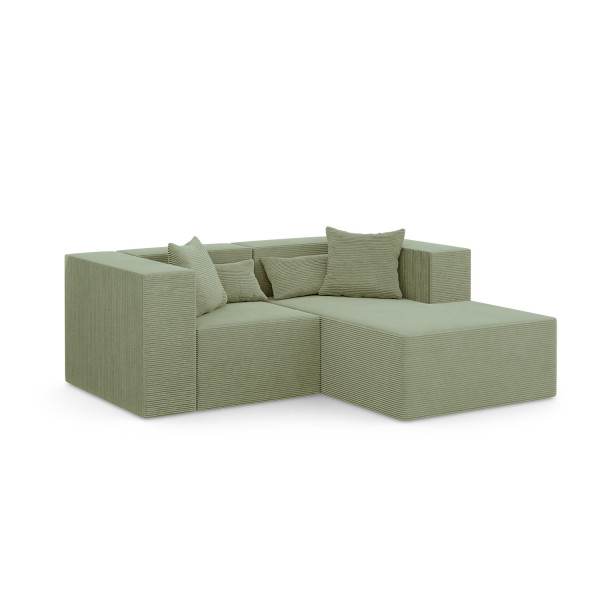 Narożnik Modułowy z Otomaną NOVA S 208x180x76cm Oliwkowy 753033