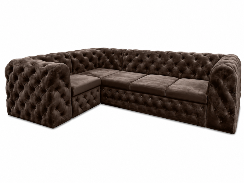 Narożnik Moet 190x311 pikowany z funkcją spania brązowy 245490