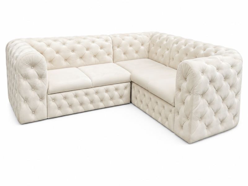 Narożnik Moet 250x250 pikowany z funkcją spania beżowy Amor Velvet 04 238896