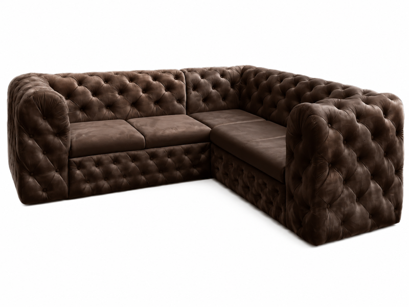 Narożnik Moet 250x250 pikowany z funkcją spania brązowy 238900