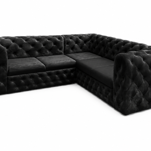 Narożnik Moet pikowany 250×250 funkcja spania czarny Amor Velvet 22 238895 Narożnik Moet pikowany 250×250 funkcja spania czarny Amor Velvet 22 238895