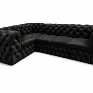 Narożnik Moet pikowany z funkcją spania 190×311 Amor Velvet czarny 238899 Narożnik Moet pikowany z funkcją spania 190×311 Amor Velvet czarny 238899