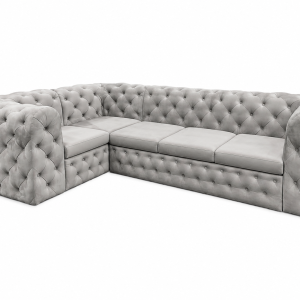 Narożnik Moet pikowany z funkcją spania 190×311 velvet szary 245489 Narożnik Moet pikowany z funkcją spania 190×311 velvet szary 245489
