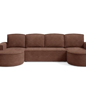 Narożnik Molly funkcja spania tkanina boucle forma U quelle 26 533601
