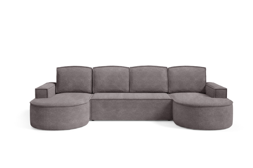 Narożnik Molly funkcja spania tkanina boucle forma U quelle 92 533600