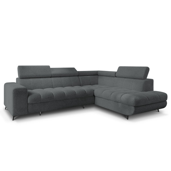 Narożnik MORIVA Q R-S z funkcją spania Szary 994055