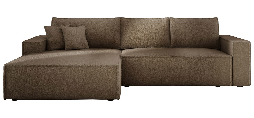 Narożnik na sprężynach z pojemnikiem COBRA S taupe boucla lewy 813059