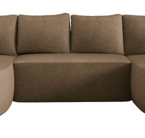 Narożnik na sprężynach z pojemnikiem PIERO XL kształt U brązowy boucla 753413 Narożnik na sprężynach z pojemnikiem PIERO XL kształt U brązowy boucla 753413