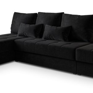 Narożnik NORVI z funkcją spania Czarny 807643 Narożnik NORVI z funkcją spania Czarny 807643